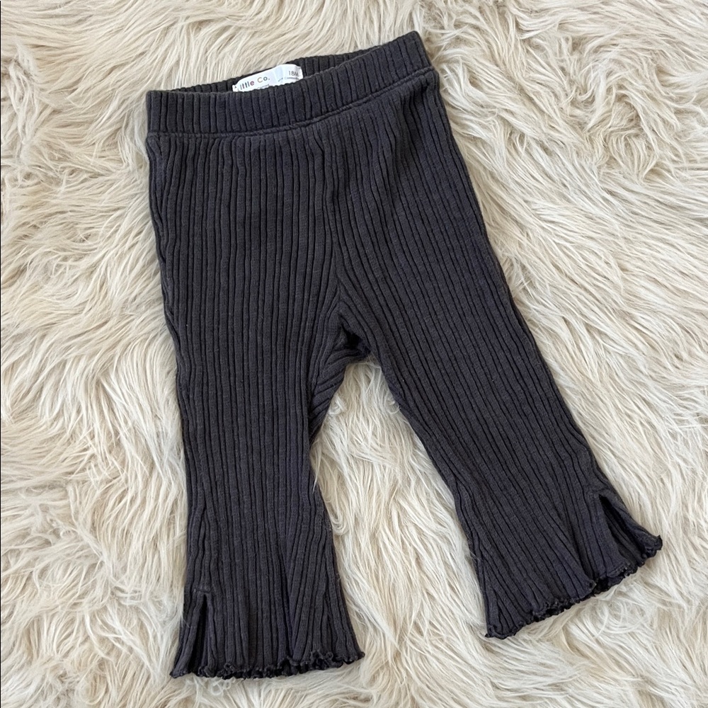 Little Co • Ribbed Flare Pants - Black